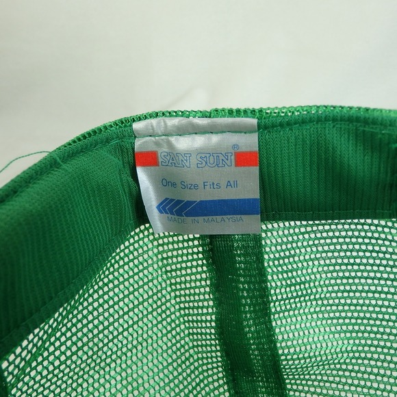 Vintage San Sun Mesh Trucker Hat Green Washington Town Mutual Snapback Mesh Cap - Picture 8 of 10